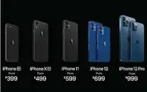  ?? Apple via Associated Press ?? Apple has set prices for its new model iphones, along with the iphone 11. The new models will launch at different times.