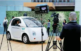  ?? [AP FILE PHOTO] ?? The Waymo driverless car is displayed during a Google event last year in San Francisco.