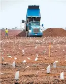  ??  ?? Obras para la terminal aérea.