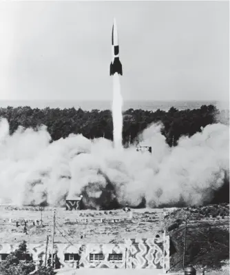  ?? (via AS) ?? ■ A V2 test launch, possibly at Peenemünde. The first successful launch of an A4 was in October 1942.