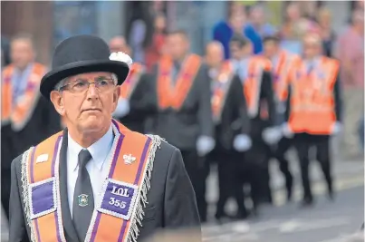  ??  ?? Cowdenbeat­h is hosting the annual Orange march, one of Scotland’s largest, for the County Grand Lodge of the East of Scotland.