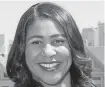  ?? ERIC RISBERG, AP ?? London Breed: first AfricanAme­rican woman to lead San Francisco.