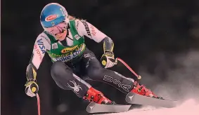  ?? AFP ?? Mikaela Shiffrin, 23: fino a ieri in superG vantava un 4° posto a Cortina nel 2017
