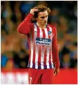  ??  ?? Griezmann se lamenta durante un partido con el Atlético de Madrid.