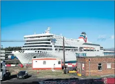  ?? ?? Crusie ship MS Romantika berthed next to Braehead Shopping Centre, Renfrew
Picture Andrew Cawley