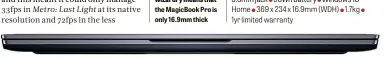  ??  ?? BELOW Some Honor wizardry means that the MagicBook Pro is only 16.9mm thick