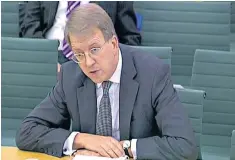  ??  ?? Farr appearing before the Home Affairs Select Committee in 2013: he was close to Theresa May, but became a bête noire of civil liberties groups