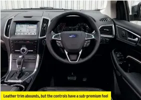  ??  ?? Leather trim abounds, but the controls have a sub-premium feel