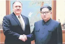  ?? Afp ?? CITA. Mike Pompeo y el líder norcoreano, Kim Jon-un.