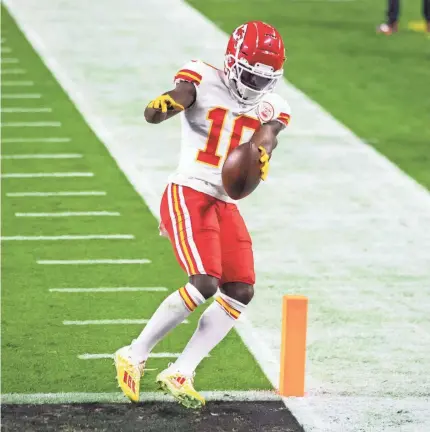  ?? MARK J. REBILAS/USA TODAY SPORTS ?? Chiefs wide receiver Tyreek Hill could make a huge difference against the Browns this weekend in the playoffs.