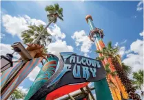  ?? ?? Thrills and chills: Unmissable fun in the Florida sunshine on Falcon’s Fury, Manta and Taumata Racer (top)