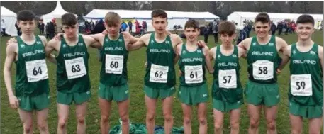  ??  ?? Pictured third from right is Sligo’s Michael Morgan who was part of the Ireland team who took silver in the Schools’ Internatio­nals in Nottingham.