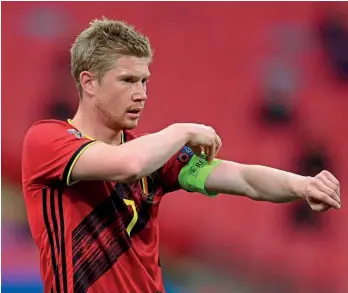  ??  ?? Leader…De Bruyne has worn the captain’s armband in Hazard’s absence