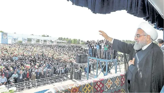  ?? AFP ?? Multitud. El presidente iraní Hasan Rohani, ayer, en un discurso en la ciudad de Sabzevar (noroeste), difundido por la televisión oficial.