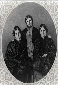  ??  ?? LEFT: The Fox sisters (seated), whose hydesville, new york, home became the birthplace of the 19th century spirituali­st movement.