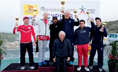  ?? Supplied photo ?? UAE’s Khaled Al Kaabi on the podium after clinching the gold at the Cyprus Grand Prix. —