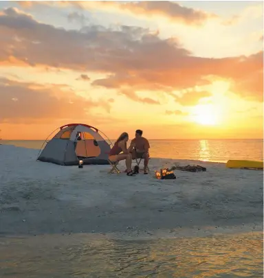  ??  ?? BEACH CAMPING, THE GULF OF MEXICO • NAPLES, MARCO ISLAND, EVERGLADES CVB