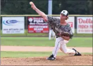  ?? AUSTIN HERTZOG - MEDIANEWS GROUP ?? Norchester pitcher Sam Morris during a Pa. Region 2 tournament game at Boyertown on Friday.