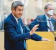  ?? Foto: dpa ?? CSU‰Chef Söder erklärte im Landtag die neue Corona‰Politik.