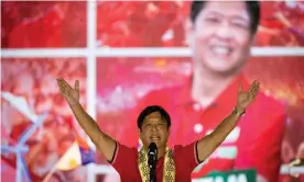  ?? Photograph: Eloisa Lopez/Reuters ?? Ferdinand ‘Bongbong’ Marcos Jr at a campaign rally prior to his election as the new president of the Philippine­s.