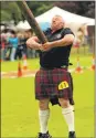  ??  ?? Inveraray’s Steven King in the
caber toss competitio­n.