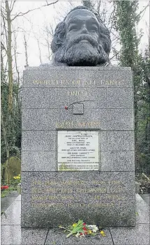  ?? [ EPA ] ?? „Proletarie­r aller Länder...“Das Grabmal von Karl Marx am Londoner Highgate-Friedhof.