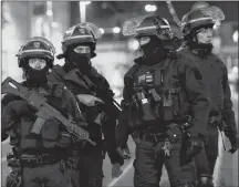  ?? AP PHOTO ?? French police officers stand guard in Strasbourg, eastern France, Thursday.