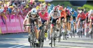  ?? Picture: Getty Images ?? In the thick of it
Flashback to last year’s peloton sprint.