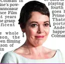  ?? Picture: SCOTT GARFITT/REX ?? A favourite for a gong: Olivia Colman