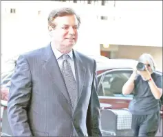  ??  ?? In this file photo show Manafort arriving for a hearing at the E Barrett Prettyman US courthouse in Washington, DC. — AFP photo