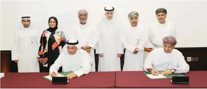  ??  ?? MUSCAT: Deputy Chairman and Chief Executive Officer of the Kuwait Petroleum Corporatio­n (KPC) Nizar Al-Adsani looks on as OOC and KPI officials sign the agreement. — KUNA