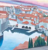  ?? ?? Mikan’s mural of the city of Dubrovnik.