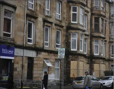  ??  ?? 37 Annette Street in Govanhill had to be evacuated for safety reasons Picture: Jamie Simpson