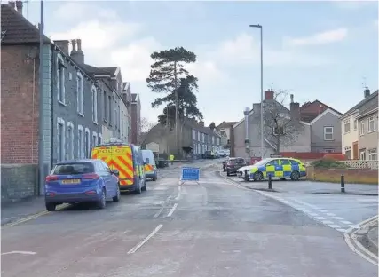  ??  ?? A police cordon in place in Baxter Close yesterday