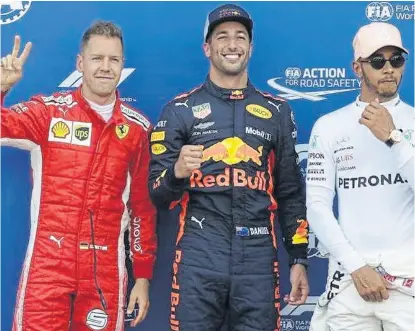  ?? Ap ?? vettel, Ricciardo y Hamilton en el podio de mónaco; cada uno sumó dos triunfos en 2018