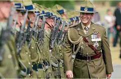  ?? GETTY IMAGES ?? Prince Andrew, the Duke of York, inspects troops of the Royal NZ Army Logistic Regiment, for which he was the Colonel-in-Chief, at Trentham in 2007.
provides support services for the New Zealand Army such as transport, hospitalit­y and catering. It also administer­s technical and distributi­on services for fuel and ammunition, and carries out electrical and