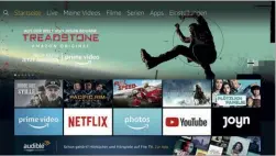  ??  ?? Über Streamingp­lattformen wie Amazon Prime (Bild) oder Netflix hat man rund um die Uhr Zugriff auf aktuelle Spielfilme und Serien