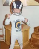  ?? ?? At around age five, Christian Duguay says he was already a Rams fan. Duguay grew up in Arizona, but it was always his dream to move to Los Angeles. When he finally did, the Rams left for St Louis. "It was like old Los Angeles was gone," he said. Photograph: courtesy of Christian Duguay