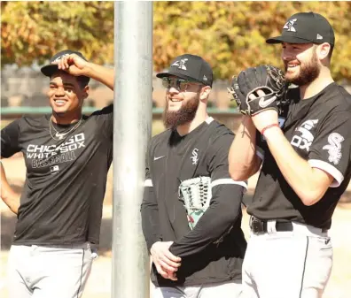  ?? JOHN ANTONOFF/SUN-TIMES ?? Pitchers such as Reynaldo Lopez (from left), Dallas Keuchel and Lucas Giolito will need more time to get ready.