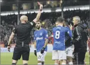  ??  ?? 0 Alfredo Morelos and Scott Mckenna were both sent off after the pair kicked out at each other.