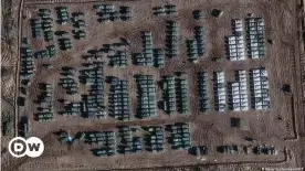  ?? ?? Снимок со спутника, на котором изображено скопление российской военной техники у границы с Украиной