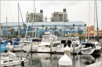  ?? AP file photo ?? The “Whaling Wall” mural is seen on the AES Power Generating Plant in Redondo Beach, Calif., on April 30, 2012. The plant is among the natural gas resources the state is relying on for power amid the unpreceden­ted heat wave, but it has experience­d some partial outages that limit its capacity.