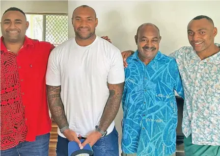  ?? Photo: Nemani Nadolo ?? From left: Former Wallabies player Tevita Kuridrani, Nemani Nadolo, former Member of Parliament Inosi Kuridrani and Kirisi Kuridrani in Australia on December 25, 2022.