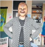  ??  ?? Karolyn Timarkos in her $7 talking Chewbacca mask from Dovecote in Papamoa.