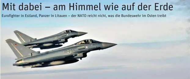  ?? Fotos: René Heilig ?? Maximal 15 Minuten nach der Alarmierun­g sind die »Eurofighte­r« in der Luft, ernste Probleme hatten die deutschen Luftpolizi­sten bislang nicht.
