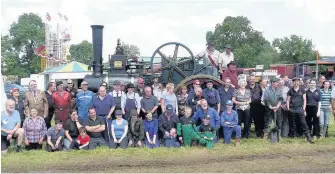  ??  ?? Steam engine owners from last year’s Great Rempstone Steam and Country Show with the then Mayor of Charnwood Coun David Gaskell and his wife Jan Gaskell.