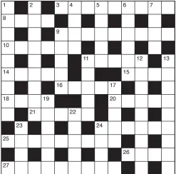  ?? ?? Stuck on today’s puzzle? Call 0905 789 4220 (80p/minute) to hear individual clues or the full solution.
Calls cost 80p per minute plus network extras. Service Provider: Spoke Ltd, helpline 0333 202 3390