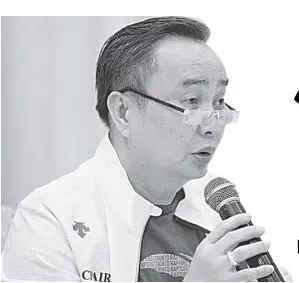  ??  ?? PHILIPPINE Olympic Committee (POC) President Rep. Abraham “Bambol” Tolentino convinces Congress to support four major internatio­nal competitio­ns in 2022.