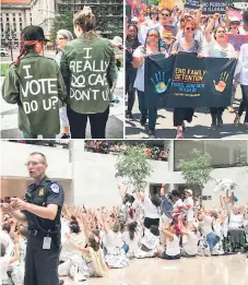  ??  ?? JORNADA. La actriz Susan Sarandon y algunas senadoras se unieron a las protestas organizada­s bajo el lema #WomenDisob­ey.