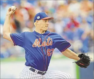  ?? HOWARD SIMMONS/DAILY NEWS ?? Seth Lugo makes pitch Monday to take Steven Matz’s place in Met rotation but it is Zack Wheeler (r.) who has more impressive outing.